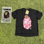 Black  And Pink Bape Shirt