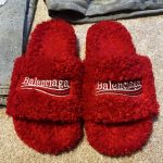 Balenciaga Men's Red Slides - Image 3