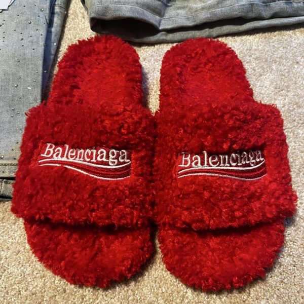 Balenciaga Men's Red Slides
