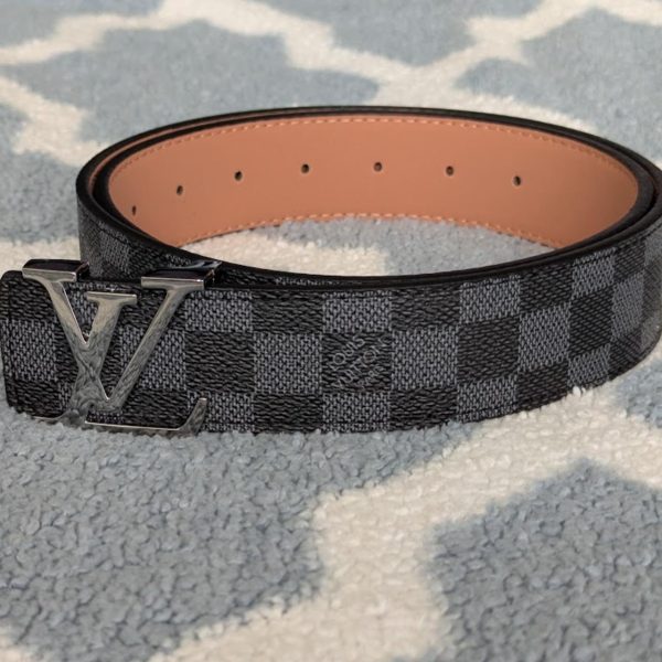 Men's Black and Silver LV Belt